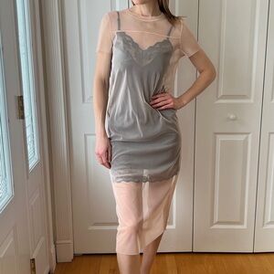 Pink/Nude Mesh Dress
